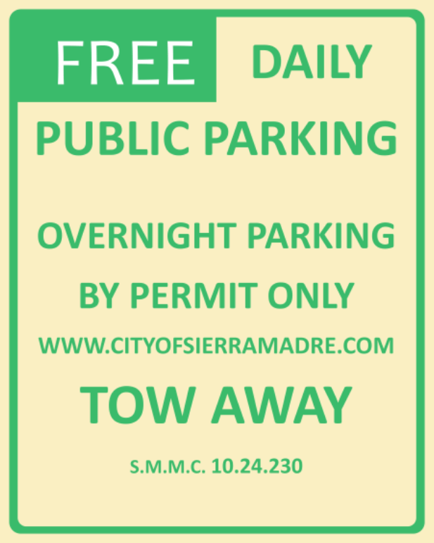 New Public Parking Lot Regulations Sierra Madre